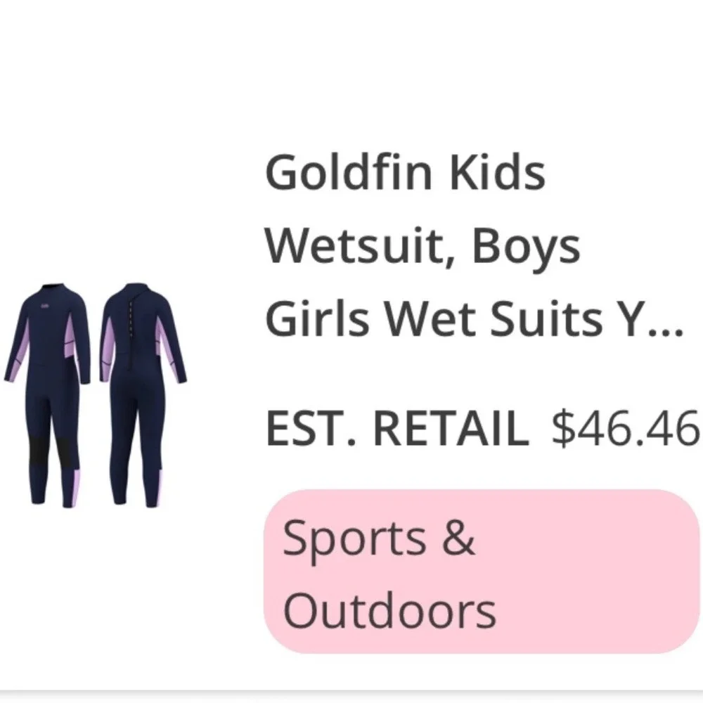Goldfin Wetsuit Kids Youth Navy Purple Excellent Full Body Neoprene Back Zip